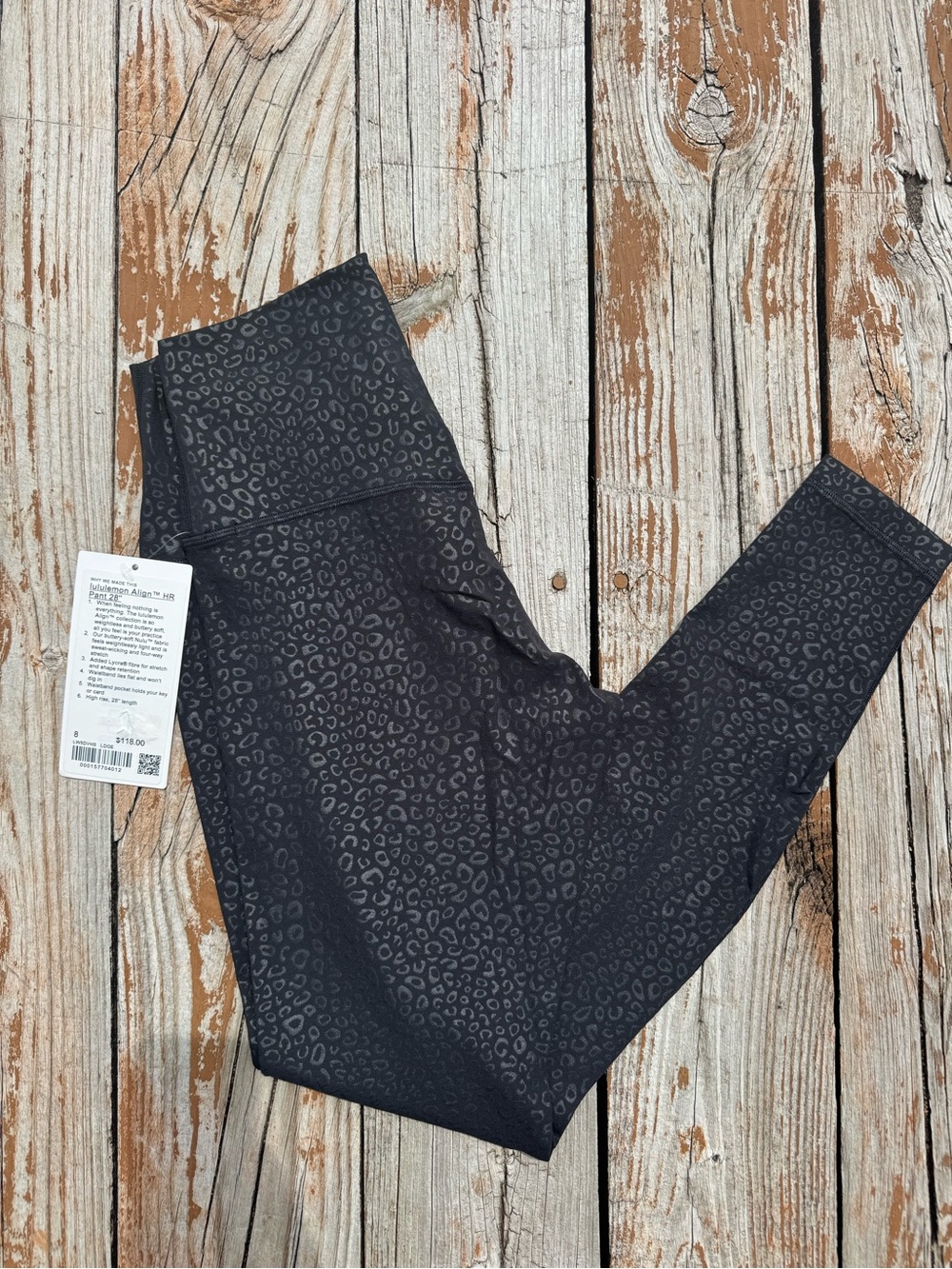 NWT Lululemon Align HR Pant 28” Size 8 (M) Black Leopard  Print